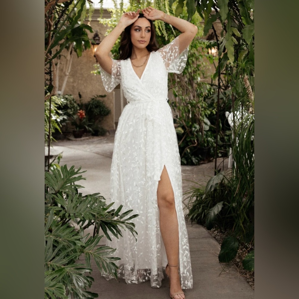 Baltic Born: Marseille Embossed Maxi Dress- White